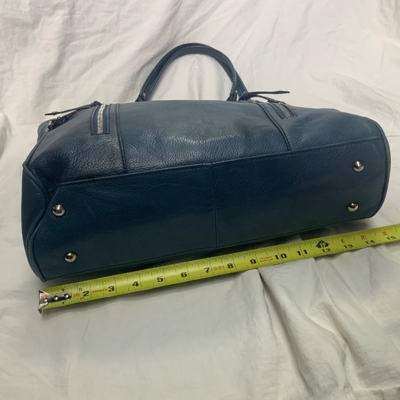 Blue Leather B.Makowsky Leather Shoulder Bag/Tote - Picture 4 of 10